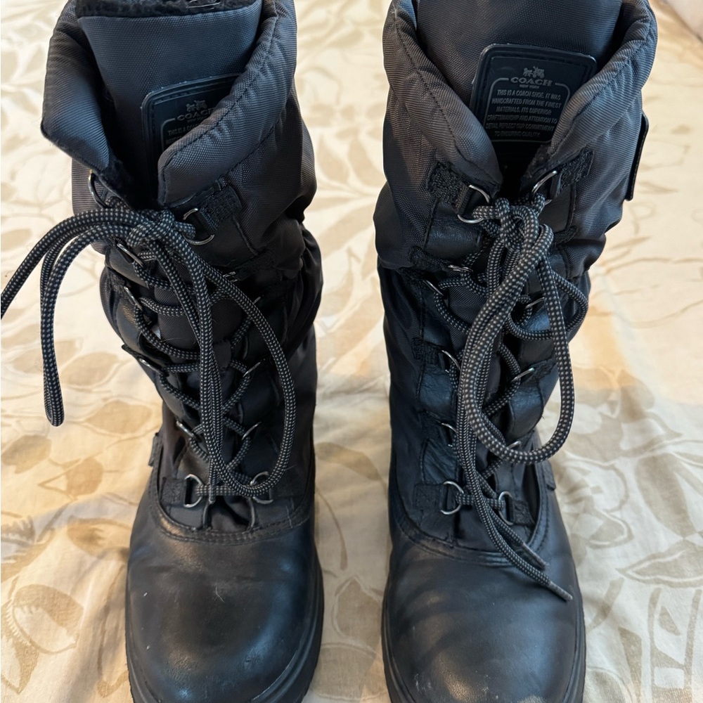 Coach Black nylon/leather “Sage” Winter Boots - Picture 5 of 12